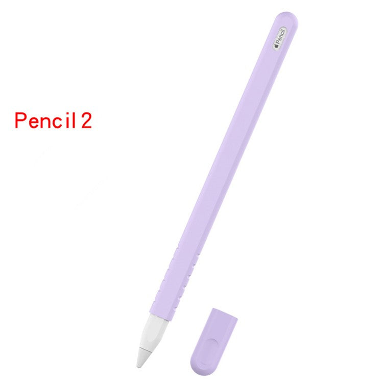 Anti-slip Silicone Cap Holder Protective Nib Cover for Apple Pencil (2nd Generation) - Light Purple