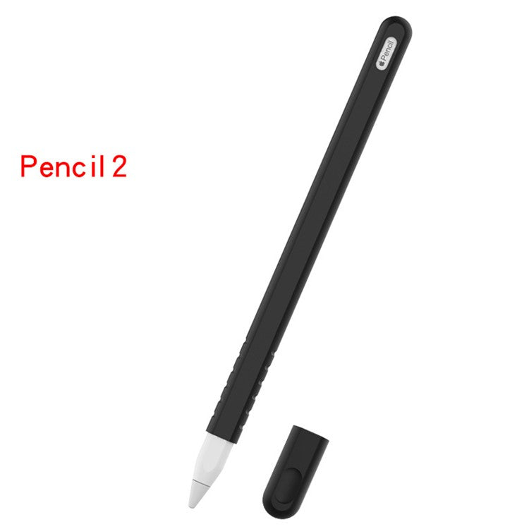 Anti-slip Silicone Cap Holder Protective Nib Cover for Apple Pencil (2nd Generation) - Black