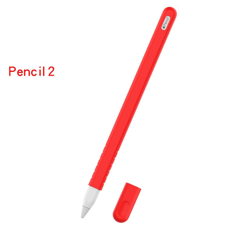 Anti-slip Silicone Cap Holder Protective Nib Cover for Apple Pencil (2nd Generation) - Red