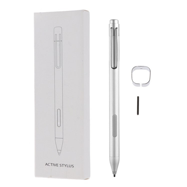P303 For Microsoft Surface Pro 4 / 5 / 6 / Go 2 Stylus Pen High Sensitive 1024 Pressure Level Drawing Writing Active Capacitive Pen - Bright Silver