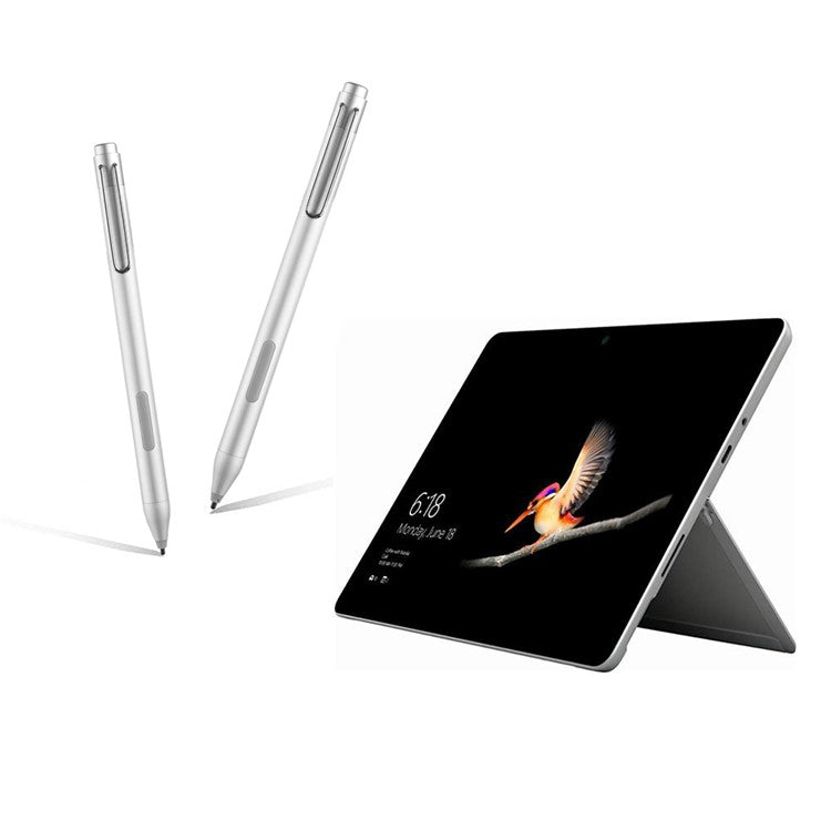 P303 For Microsoft Surface Pro 4 / 5 / 6 / Go 2 Stylus Pen High Sensitive 1024 Pressure Level Drawing Writing Active Capacitive Pen - Bright Silver