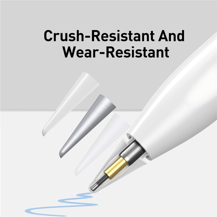 2Pcs BASEUS Smooth Writing Capacitive Stylus Tips Replacement for Apple Pencil 1st / 2nd Gen White