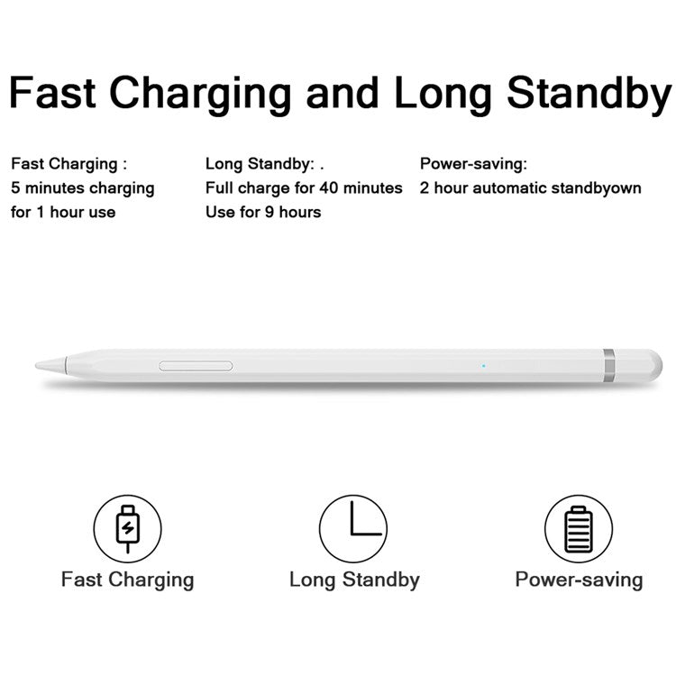 JD50 For iPad (2018 and Later) Active Capacitive Tablet Stylus Pen Magnetic Adsorption Palm Rejection Tilt Sensitivity Stylus Pen