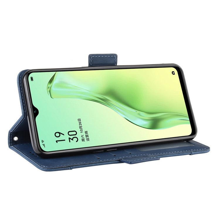 Wallet Stand Flip Leather Phone Shell for Oppo A8/A31 (2020) - Blue
