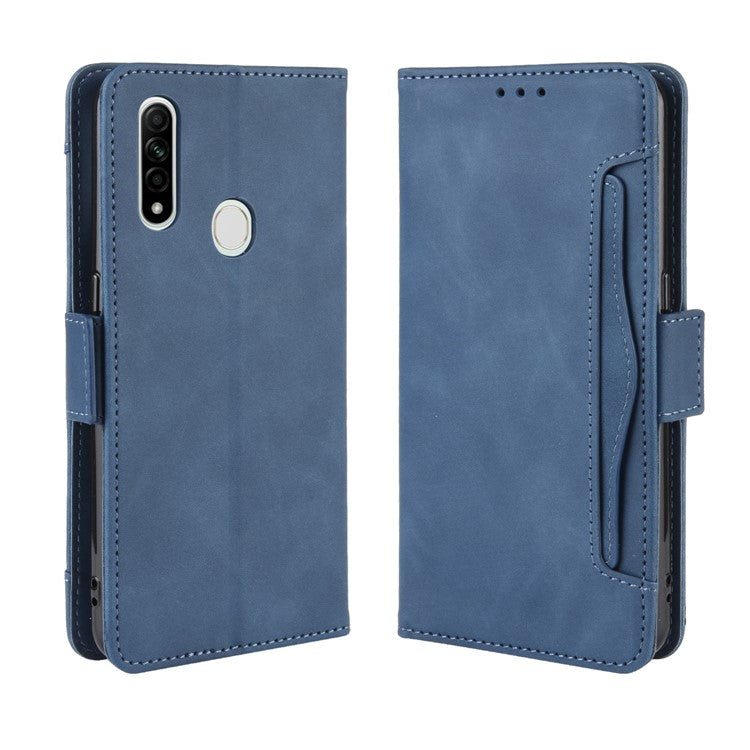 Wallet Stand Flip Leather Phone Shell for Oppo A8/A31 (2020) - Blue