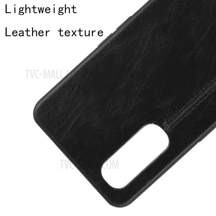 PU Leather Coated PC + TPU Hybrid Phone Case for Oppo Find X2 - Black