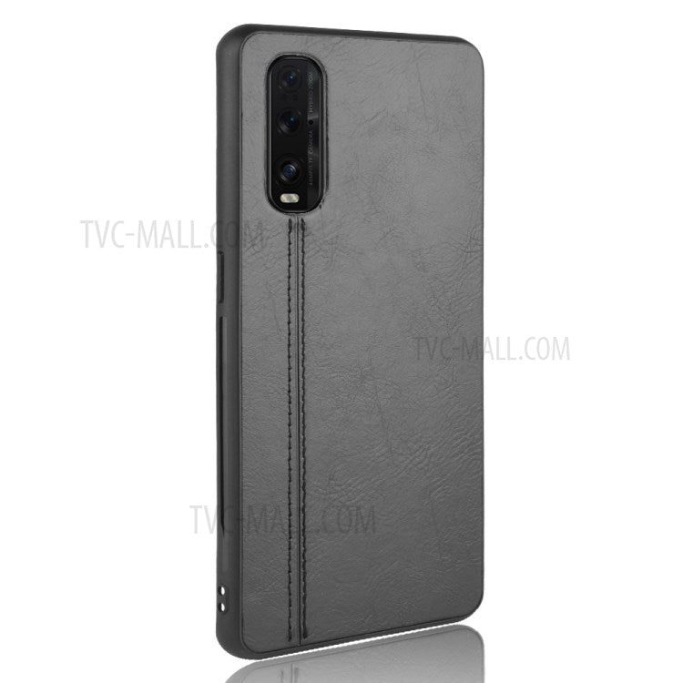 PU Leather Coated PC + TPU Hybrid Phone Case for Oppo Find X2 - Black