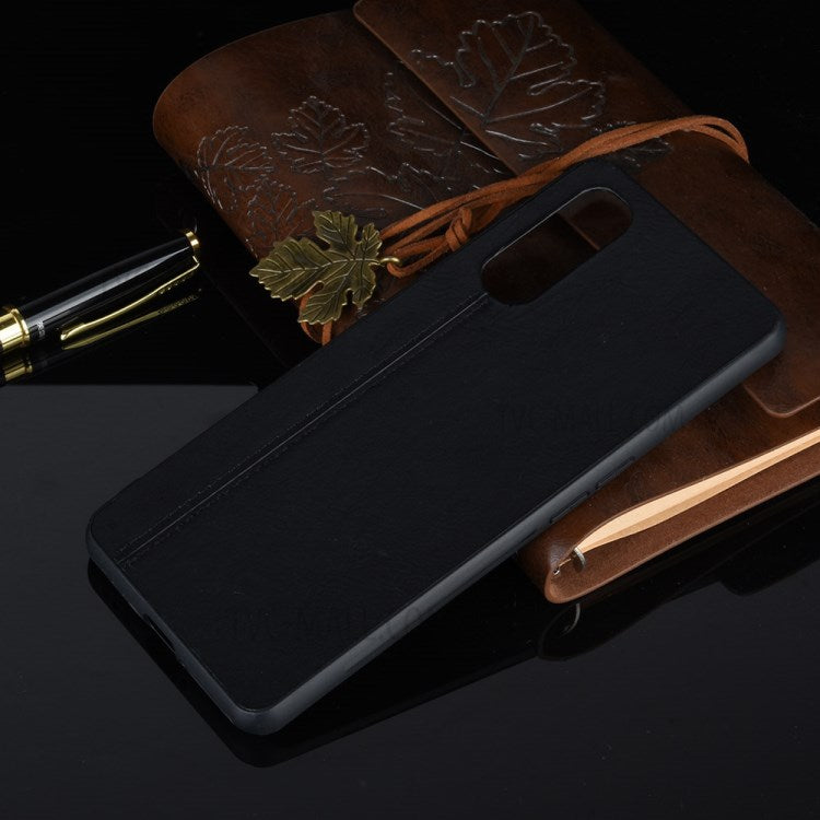 PU Leather Coated PC + TPU Hybrid Phone Case for Oppo Find X2 - Black
