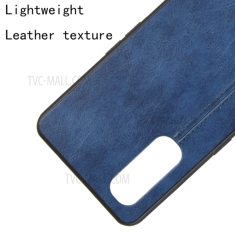 PU Leather Coated PC + TPU Hybrid Phone Case for Oppo Find X2 - Blue