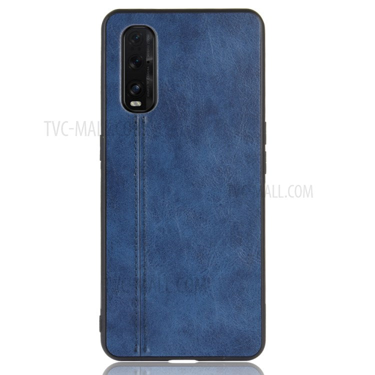 PU Leather Coated PC + TPU Hybrid Phone Case for Oppo Find X2 - Blue