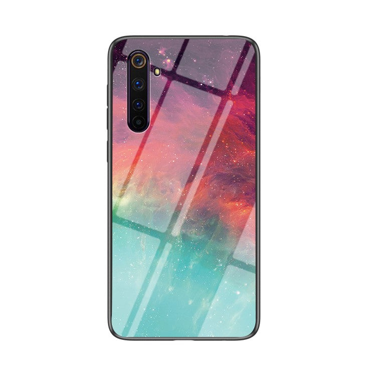 Starry Sky Pattern Tempered Glass + PC + TPU Combo Shell for Realme 6 Pro - Color Sky