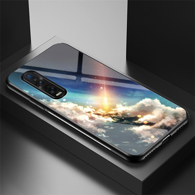 Starry Sky Tempered Glass + PC + TPU Protection Case for Oppo Find X2 Pro - Bright Sky