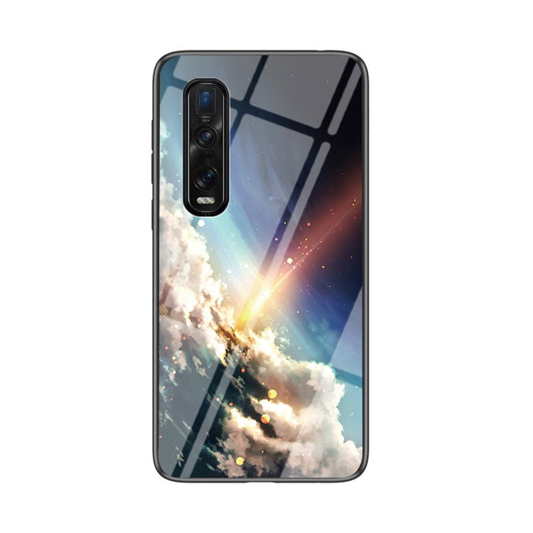 Starry Sky Tempered Glass + PC + TPU Protection Case for Oppo Find X2 Pro - Bright Sky