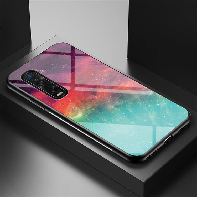 Starry Sky Tempered Glass + PC + TPU Protection Case for Oppo Find X2 Pro - Color Sky