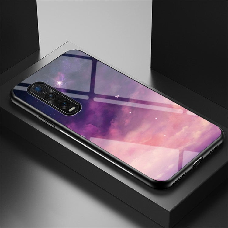 Starry Sky Tempered Glass + PC + TPU Protection Case for Oppo Find X2 Pro - Fantasy Sky