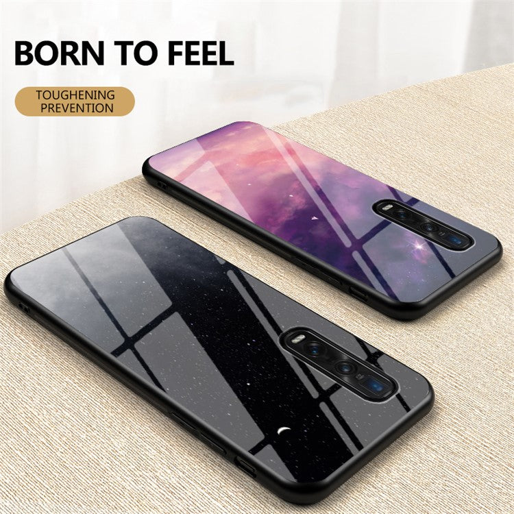 Starry Sky Tempered Glass + PC + TPU Protection Case for Oppo Find X2 Pro - Fantasy Sky