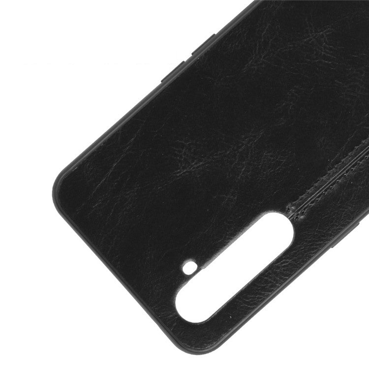 PU Leather Coated PC + TPU Hybrid Shell for Realme X50 Pro 5G - Black