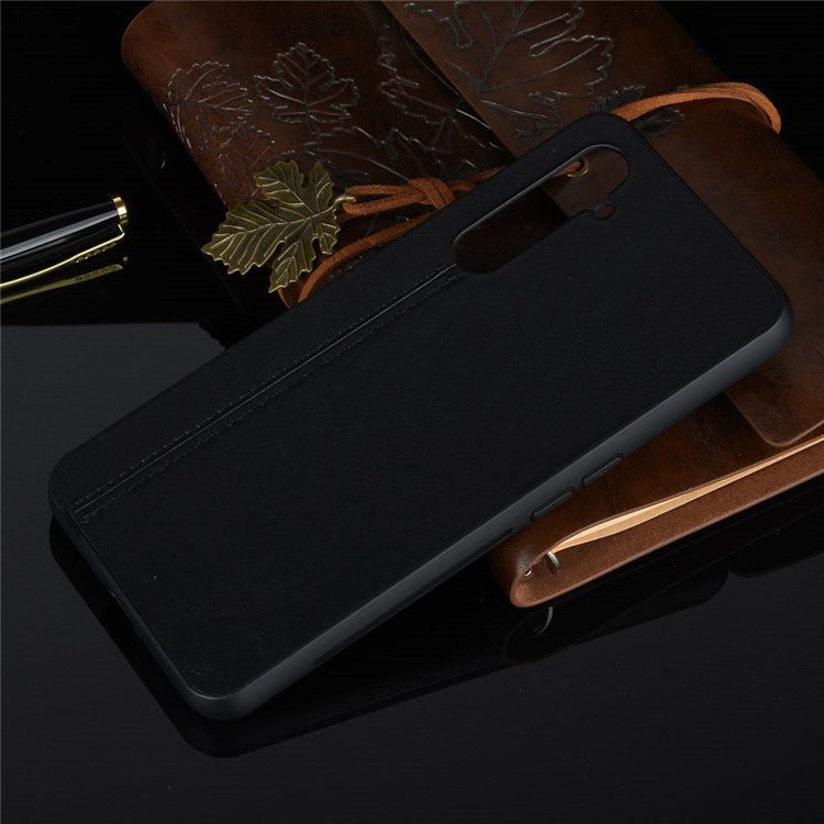 PU Leather Coated PC + TPU Hybrid Shell for Realme X50 Pro 5G - Black