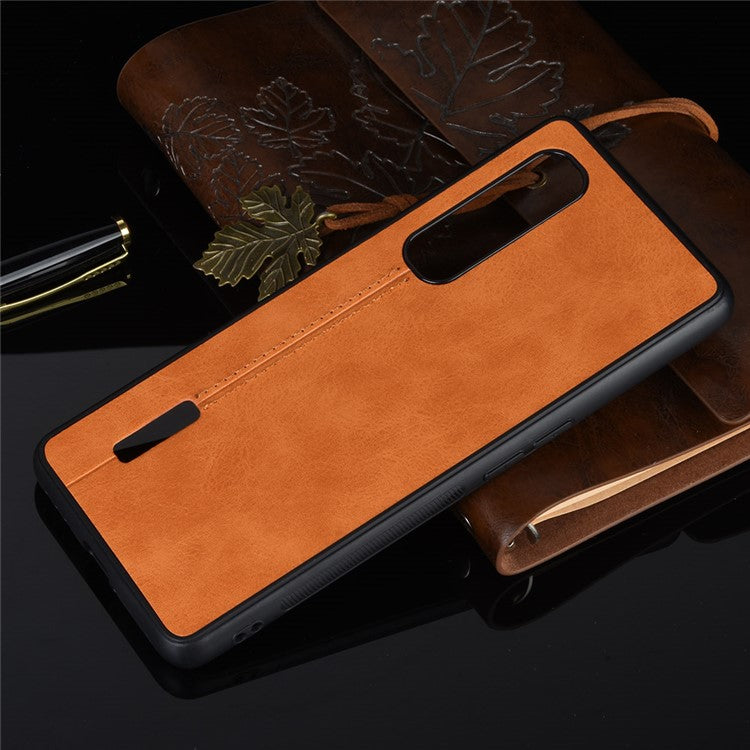 PU Leather Coated PC + TPU Hybrid Mobile Cover for Oppo Find X2 Pro - Yellow
