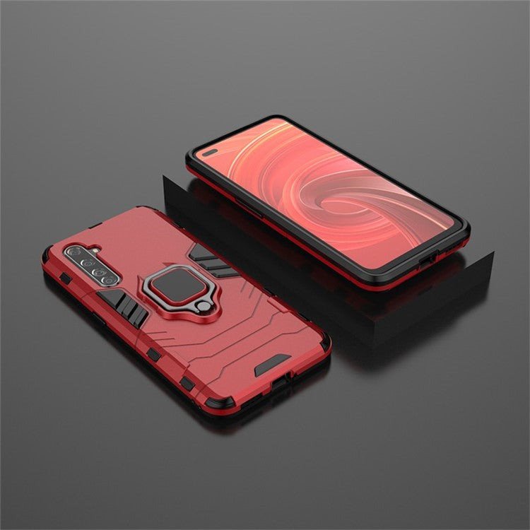 Ring Holder Kickstand PC + TPU Hybrid Phone Shell for Realme X50 Pro 5G - Red