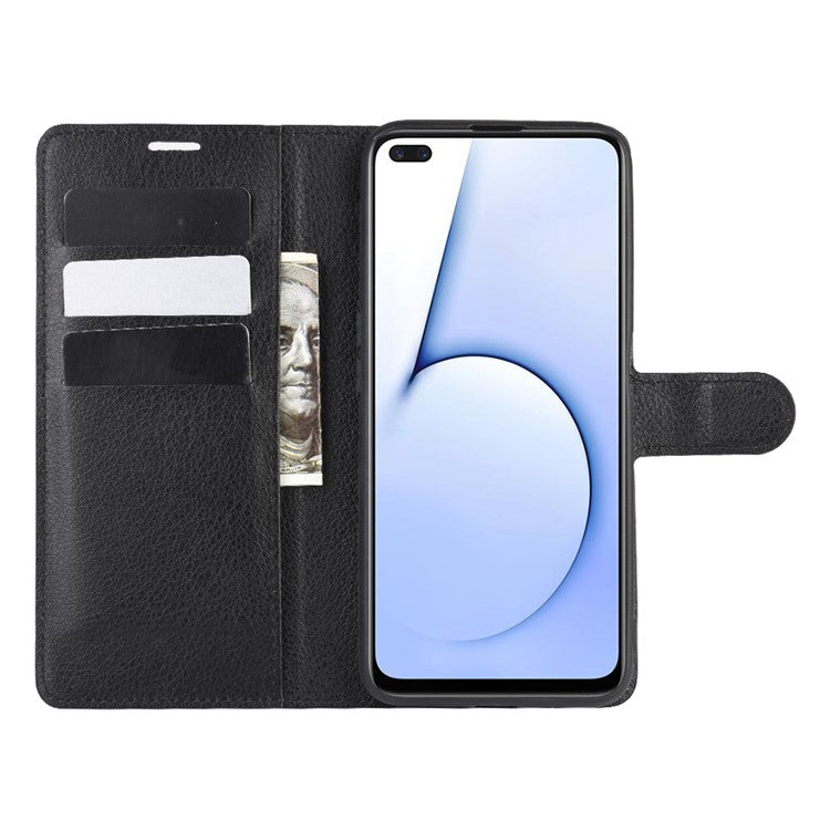 Litchi Texture Wallet Leather Shell for Realme X50 5G - Black