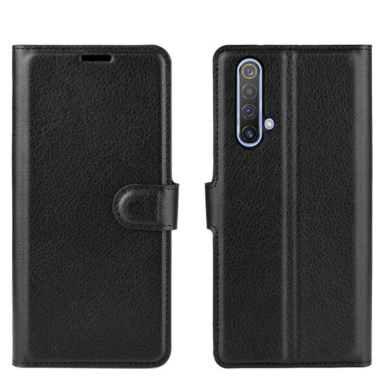 Litchi Texture Wallet Leather Shell for Realme X50 5G - Black
