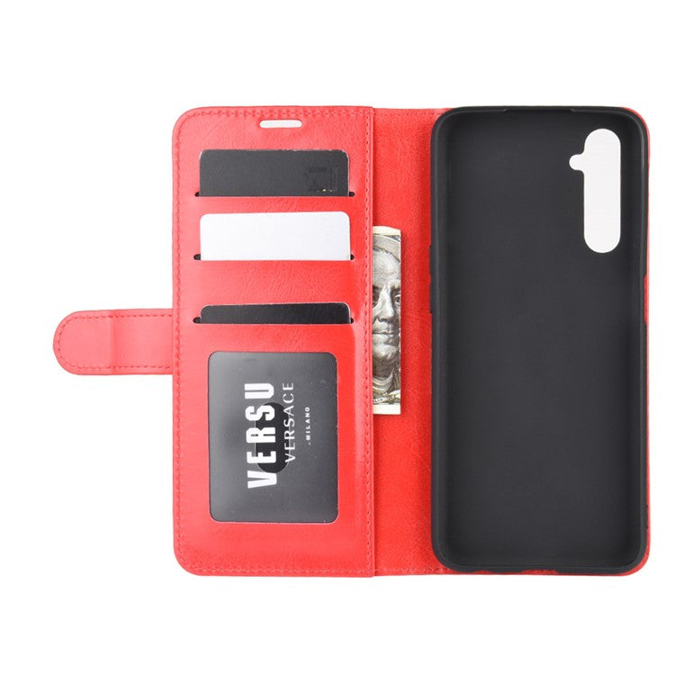 Crazy Horse with Wallet Cool Leather Stand Case for Realme 6 - Red