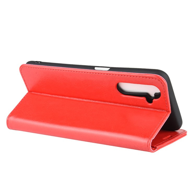 Crazy Horse with Wallet Cool Leather Stand Case for Realme 6 - Red