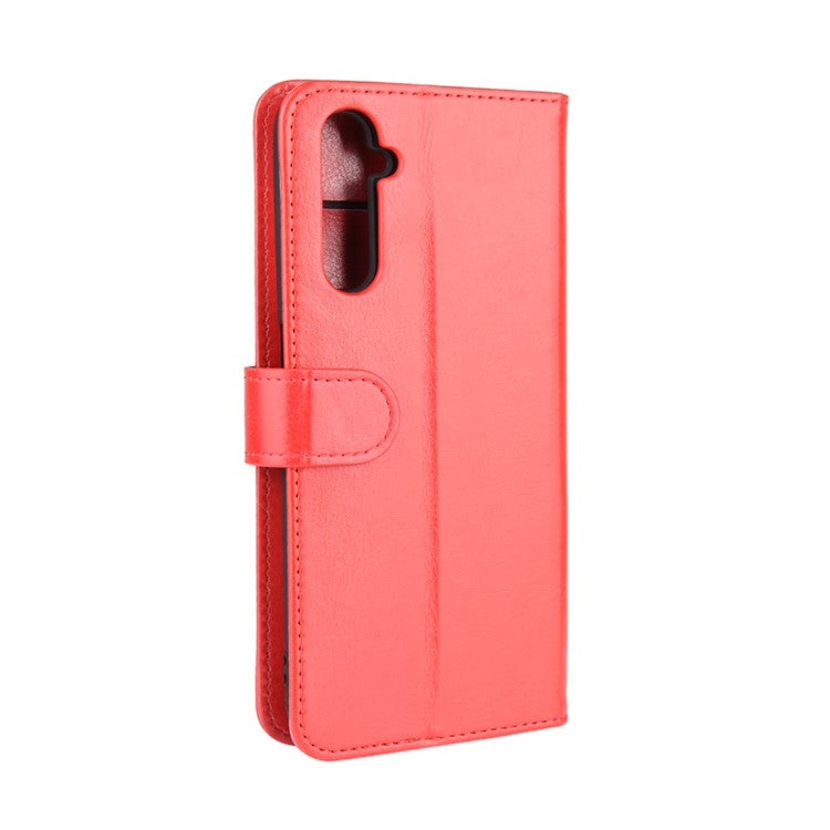 Crazy Horse with Wallet Cool Leather Stand Case for Realme 6 - Red