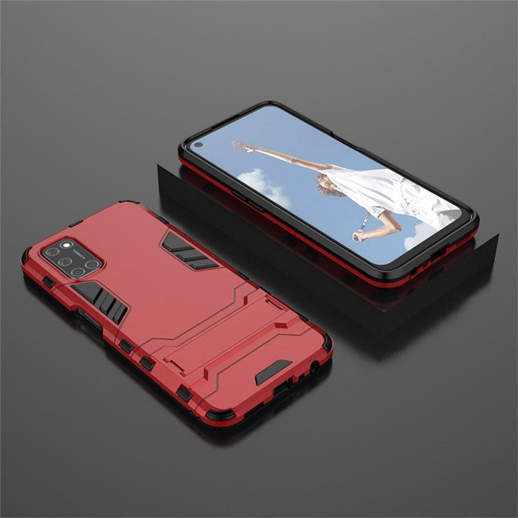 Plastic + TPU Hybrid Phone Case with Foldable Invisible Kickstand for OPPO A52/A72/A92 - Red