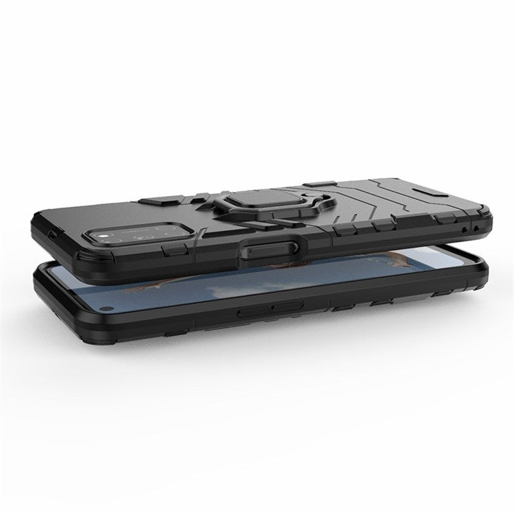 Ring Holder Kickstand PC + TPU Shell for Oppo A52/A72/A92 - Black