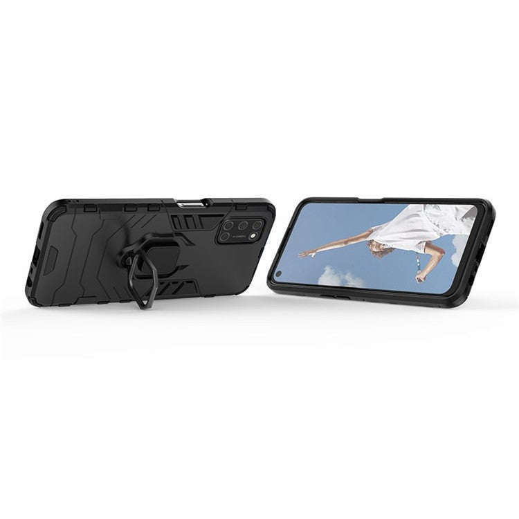 Ring Holder Kickstand PC + TPU Shell for Oppo A52/A72/A92 - Black