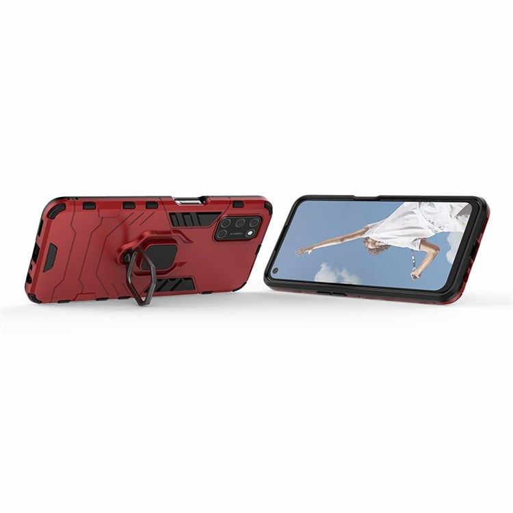 Ring Holder Kickstand PC + TPU Shell for Oppo A52/A72/A92 - Red