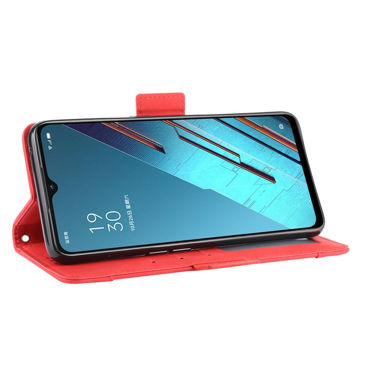 Wallet Leather Phone Case with Multiple Card Slots for Oppo Find X2 Lite/Reno3 5G - Red