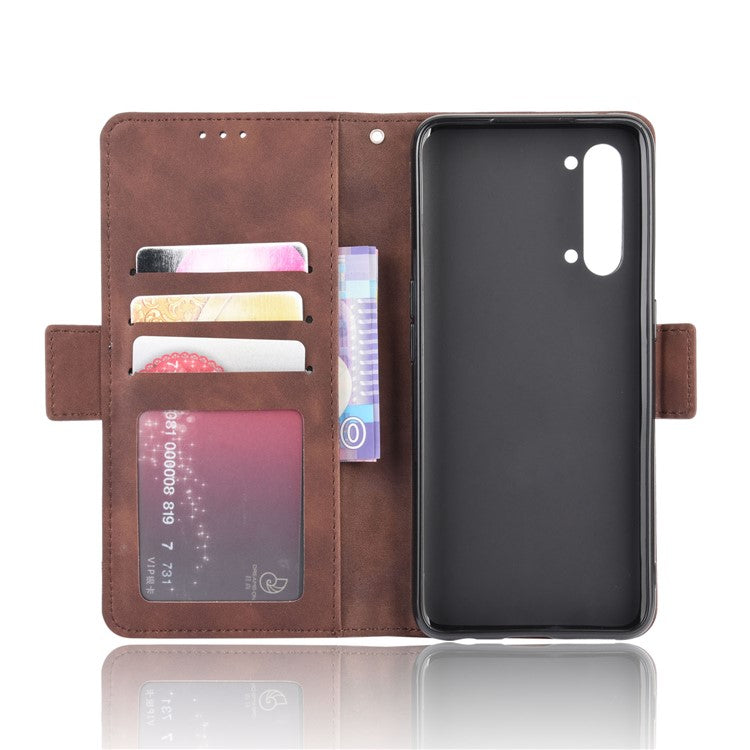 Wallet Leather Phone Case with Multiple Card Slots for Oppo Find X2 Lite/Reno3 5G - Brown