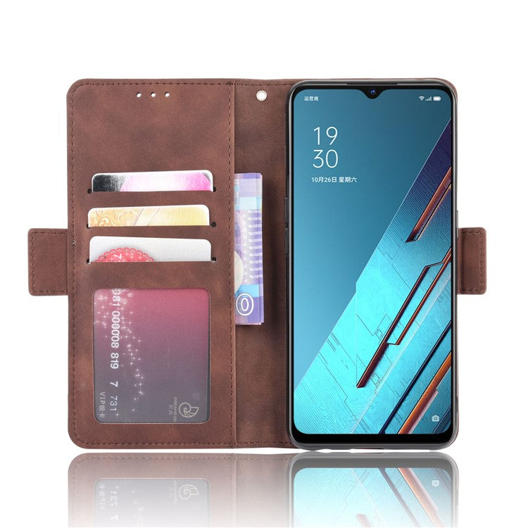 Wallet Leather Phone Case with Multiple Card Slots for Oppo Find X2 Lite/Reno3 5G - Brown