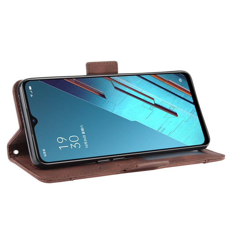 Wallet Leather Phone Case with Multiple Card Slots for Oppo Find X2 Lite/Reno3 5G - Brown