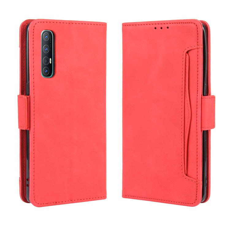 Wallet Leather Phone Case with Multiple Card Slots for OPPO Find X2 Neo / Reno3 Pro 5G (Chinese Edition) / Reno3 Pro (European Edition) - Red