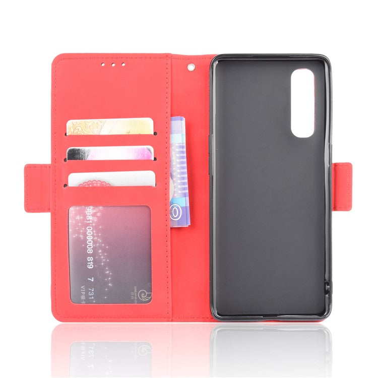 Wallet Leather Phone Case with Multiple Card Slots for OPPO Find X2 Neo / Reno3 Pro 5G (Chinese Edition) / Reno3 Pro (European Edition) - Red