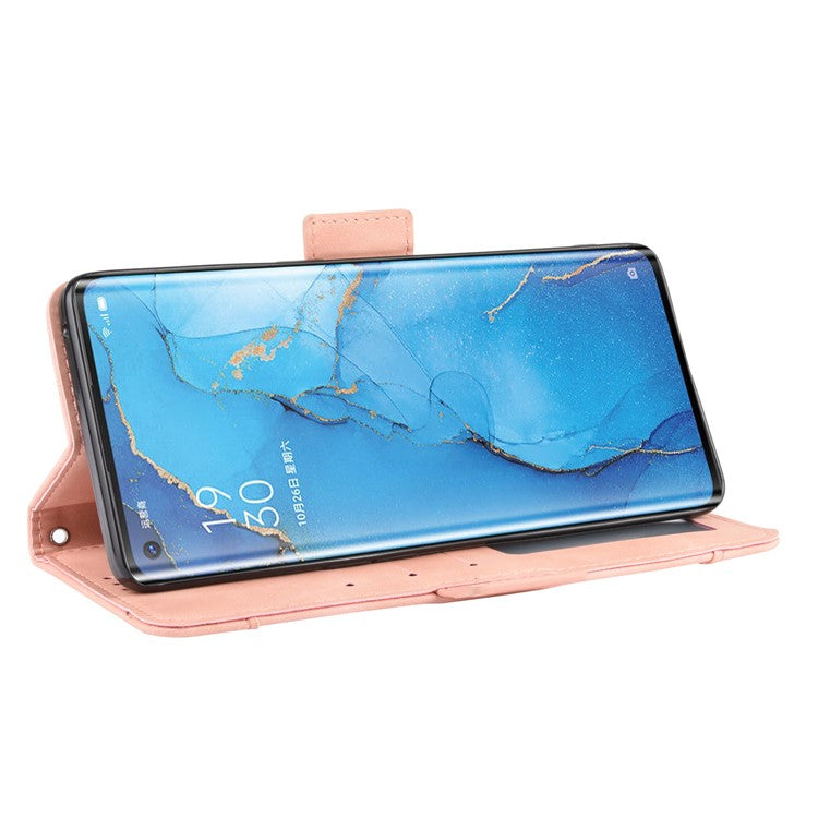 Wallet Leather Phone Case with Multiple Card Slots for OPPO Find X2 Neo / Reno3 Pro 5G (Chinese Edition) / Reno3 Pro (European Edition) - Rose Gold