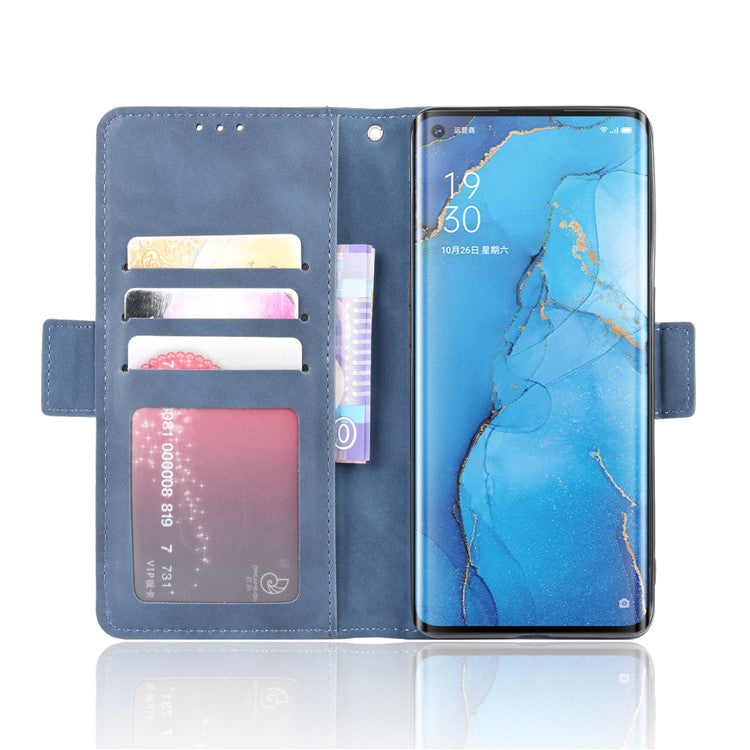 Wallet Leather Phone Case with Multiple Card Slots for OPPO Find X2 Neo / Reno3 Pro 5G (Chinese Edition) / Reno3 Pro (European Edition) - Blue