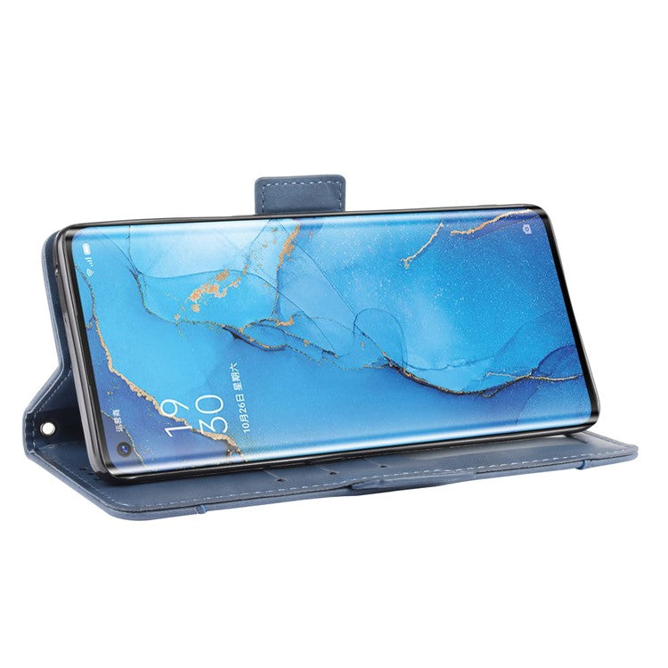 Wallet Leather Phone Case with Multiple Card Slots for OPPO Find X2 Neo / Reno3 Pro 5G (Chinese Edition) / Reno3 Pro (European Edition) - Blue