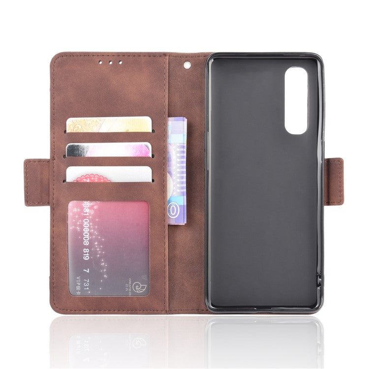 Wallet Leather Phone Case with Multiple Card Slots for OPPO Find X2 Neo / Reno3 Pro 5G (Chinese Edition) / Reno3 Pro (European Edition) - Brown