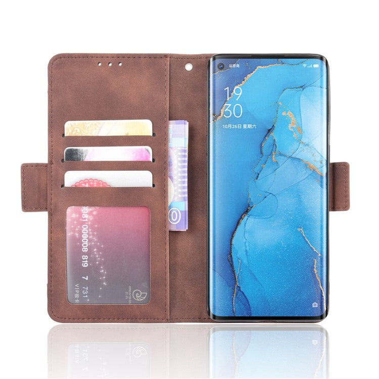 Wallet Leather Phone Case with Multiple Card Slots for OPPO Find X2 Neo / Reno3 Pro 5G (Chinese Edition) / Reno3 Pro (European Edition) - Brown
