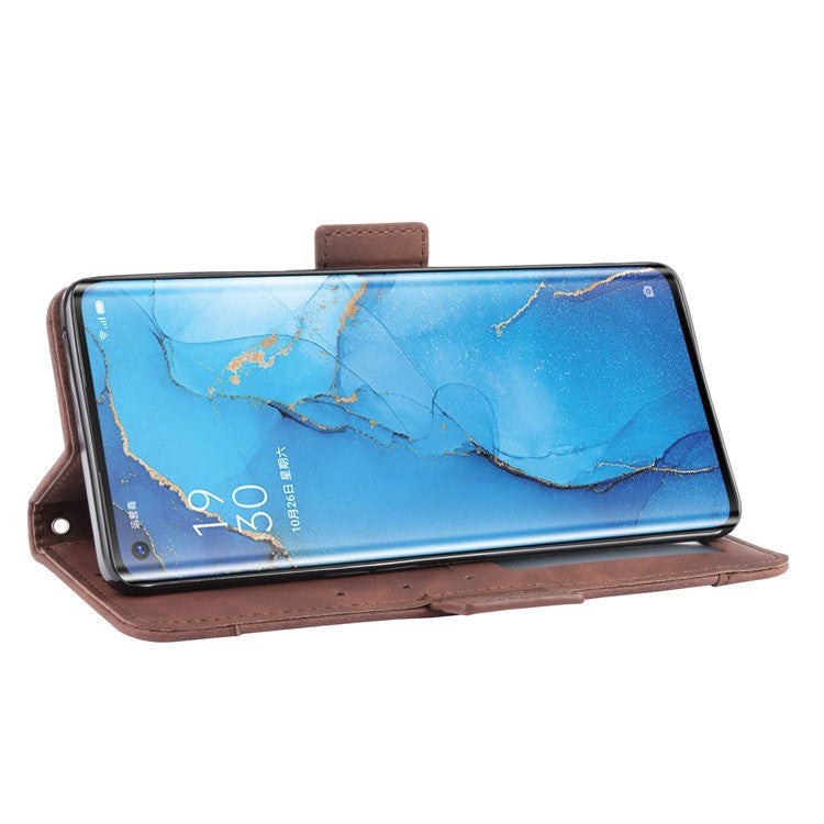 Wallet Leather Phone Case with Multiple Card Slots for OPPO Find X2 Neo / Reno3 Pro 5G (Chinese Edition) / Reno3 Pro (European Edition) - Brown