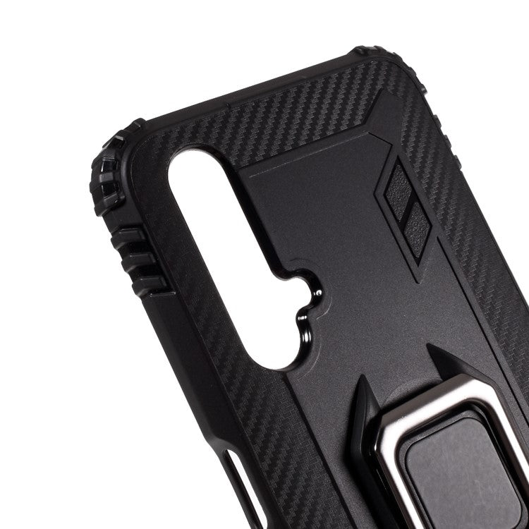 Finger Ring Kickstand Anti-drop TPU Protective Cover for Realme X50 5G - Black