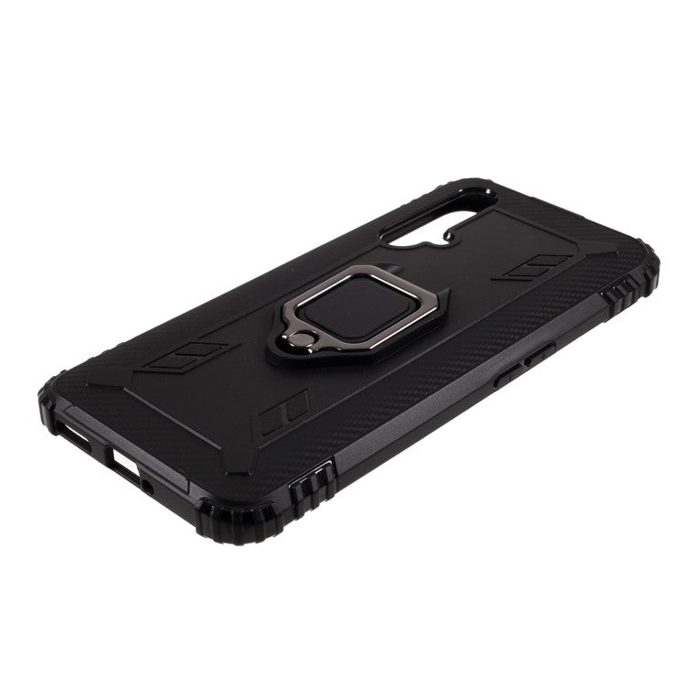 Finger Ring Kickstand Anti-drop TPU Protective Cover for Realme X50 5G - Black