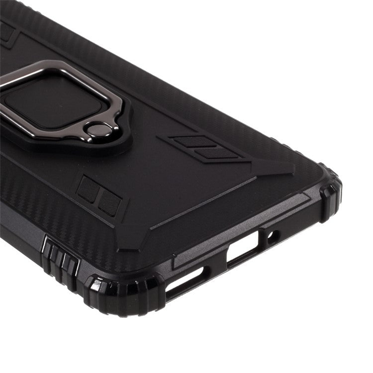 Finger Ring Kickstand Anti-drop TPU Protective Cover for Realme X50 5G - Black