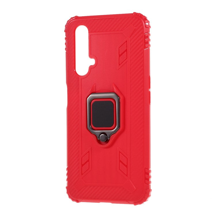 Finger Ring Kickstand Anti-drop TPU Protective Cover for Realme X50 5G - Red