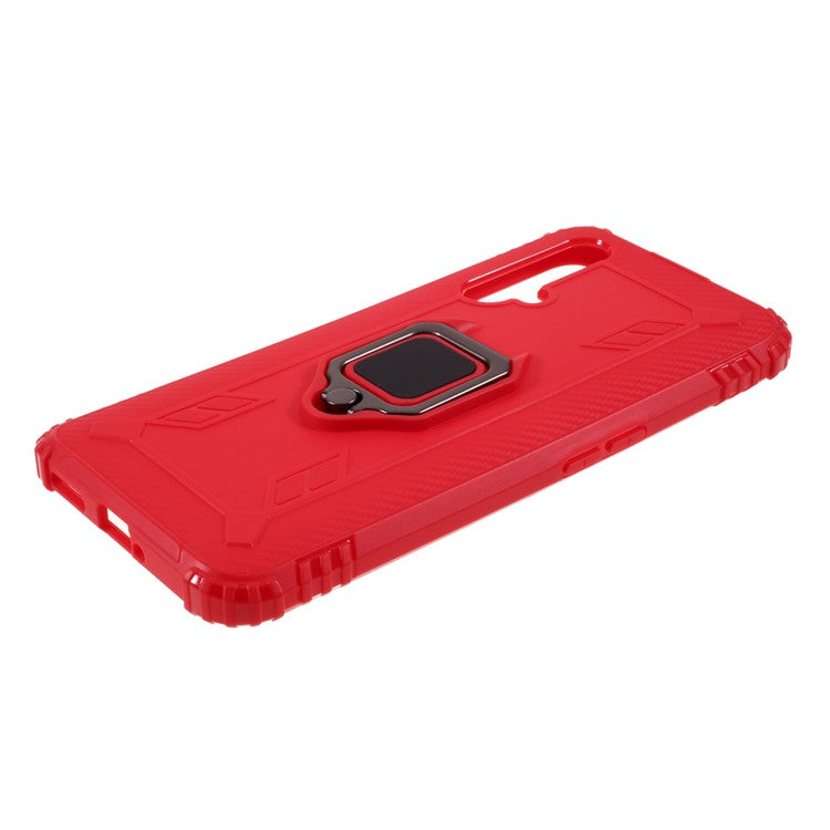 Finger Ring Kickstand Anti-drop TPU Protective Cover for Realme X50 5G - Red